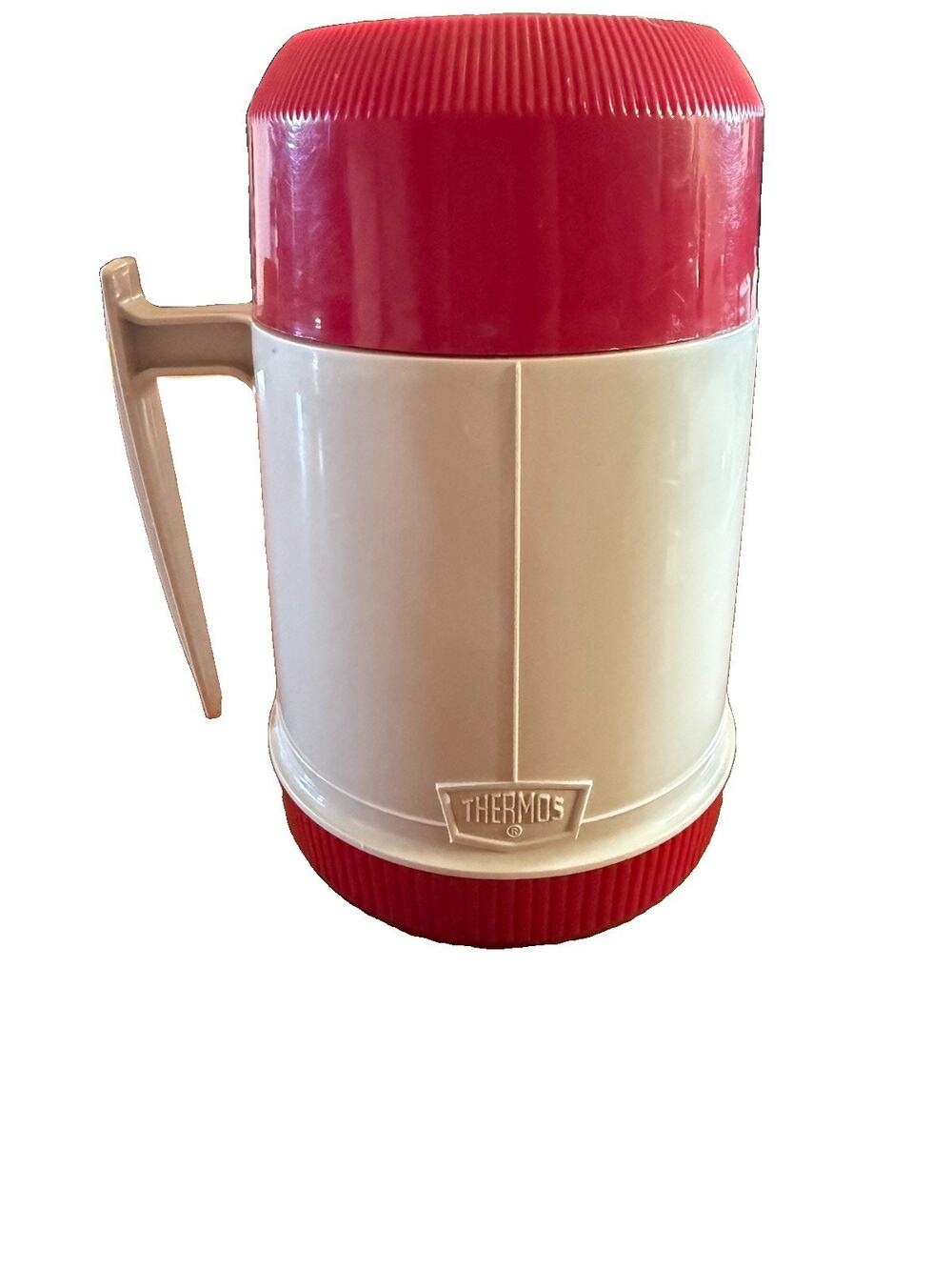 Vintage Thermos Model 6002 Red & White 10 oz Wide Mouth Vacuum Food Jar Complete